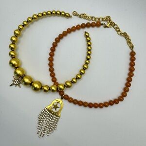 DYLANLEX / DLNLX Beaded Necklace Bundle (2pc) Star charm & Rhinestone Fringe